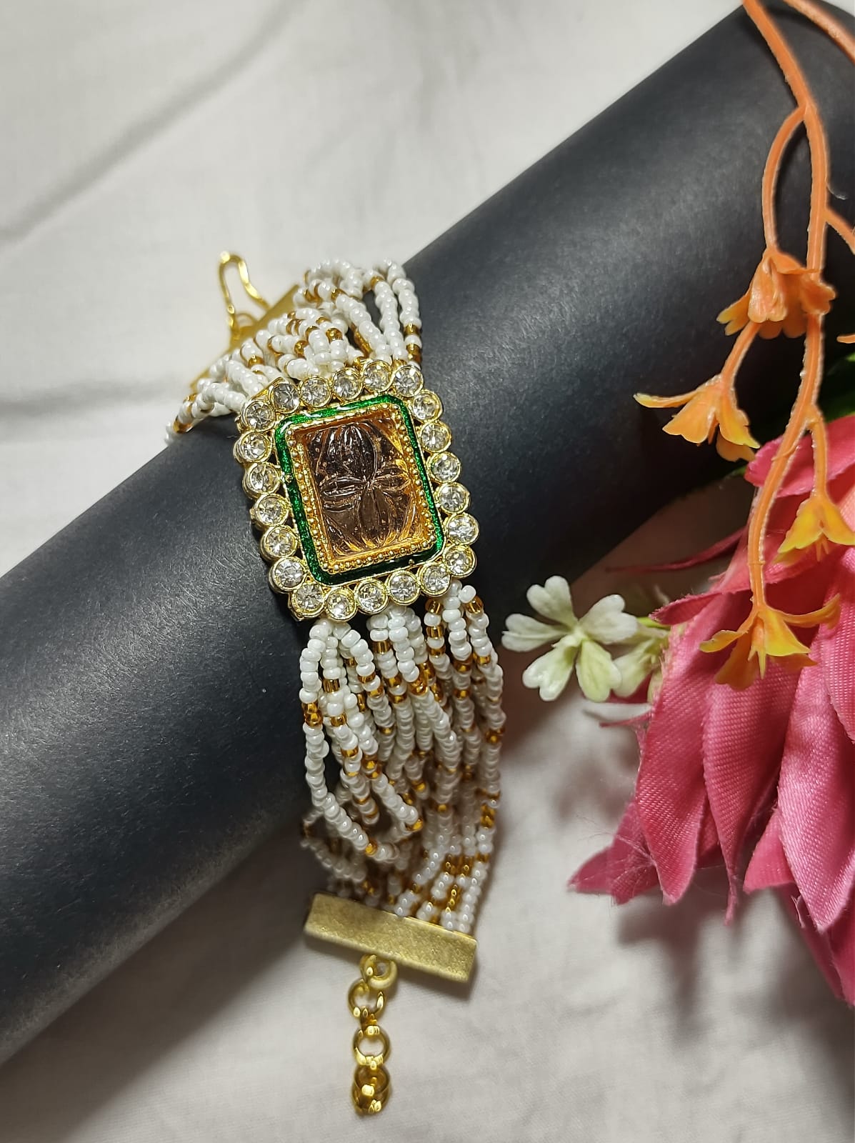 Designer Kundan Moti Bracelet Catalog
